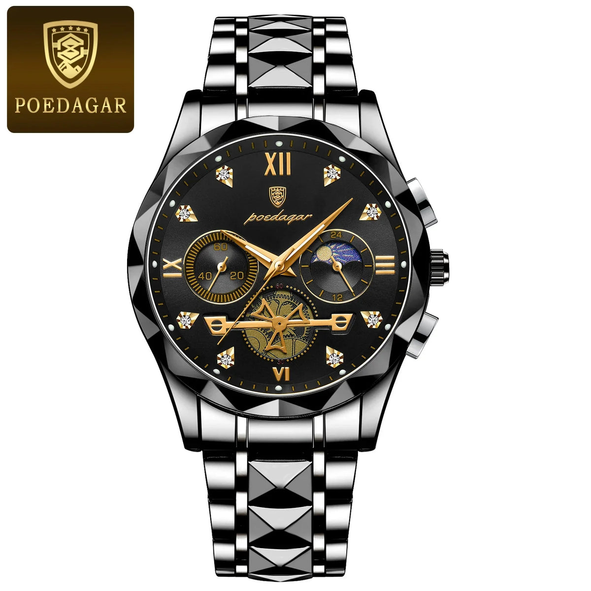 Original Fashion Men Wristwatch Stainless Steel Chronograph Man Watch Waterproof Luminous Military Men's Quartz Watches