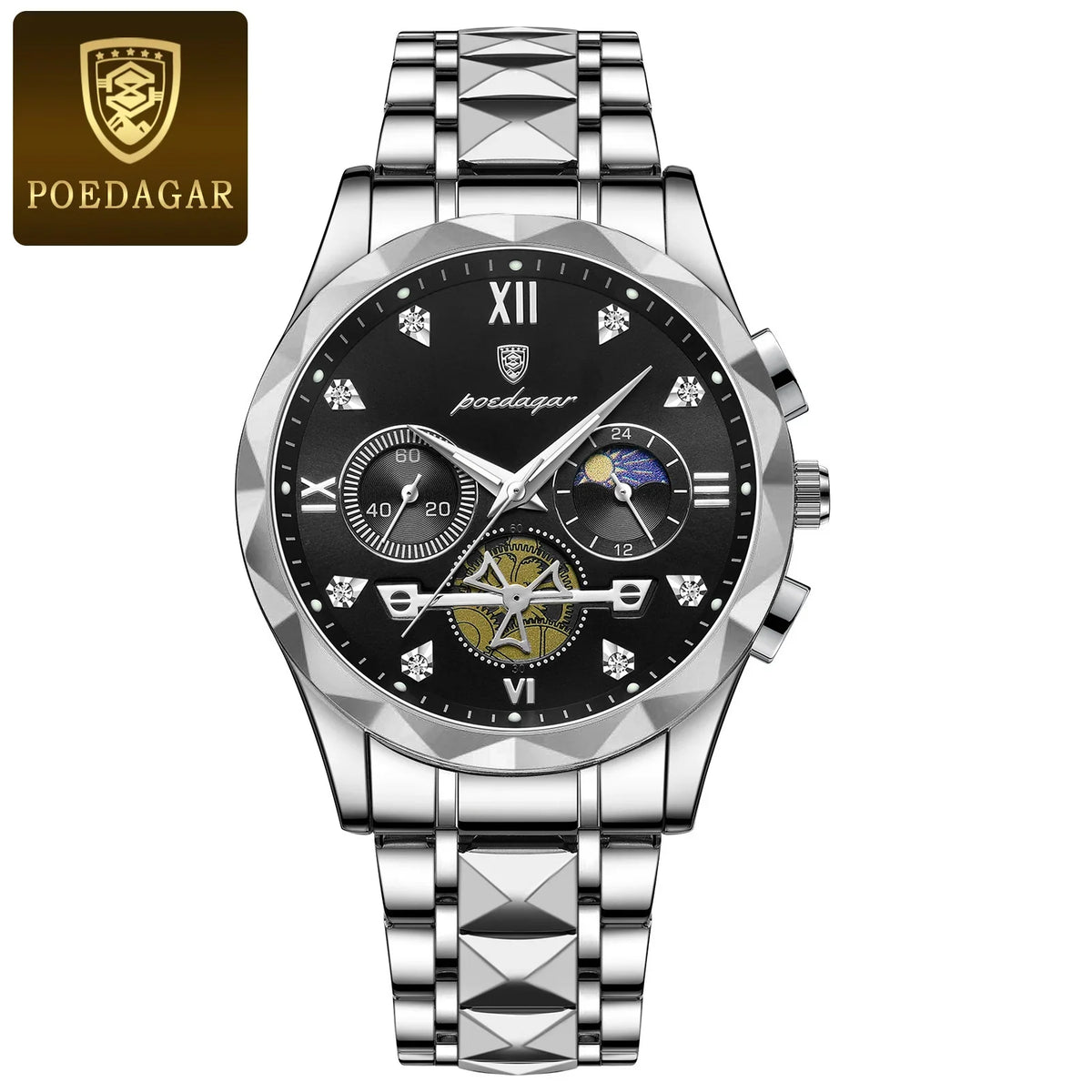 Original Fashion Men Wristwatch Stainless Steel Chronograph Man Watch Waterproof Luminous Military Men's Quartz Watches