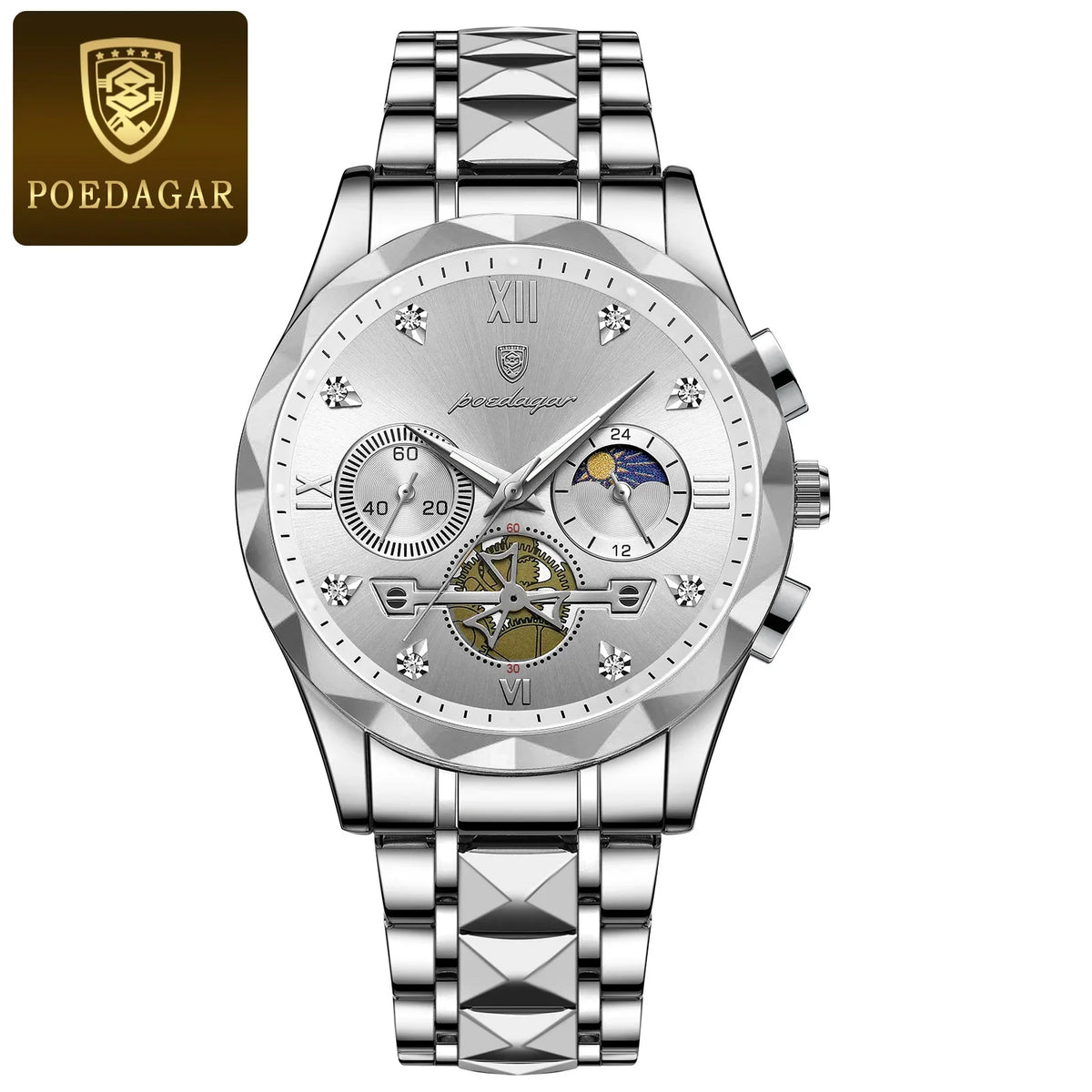Original Fashion Men Wristwatch Stainless Steel Chronograph Man Watch Waterproof Luminous Military Men's Quartz Watches
