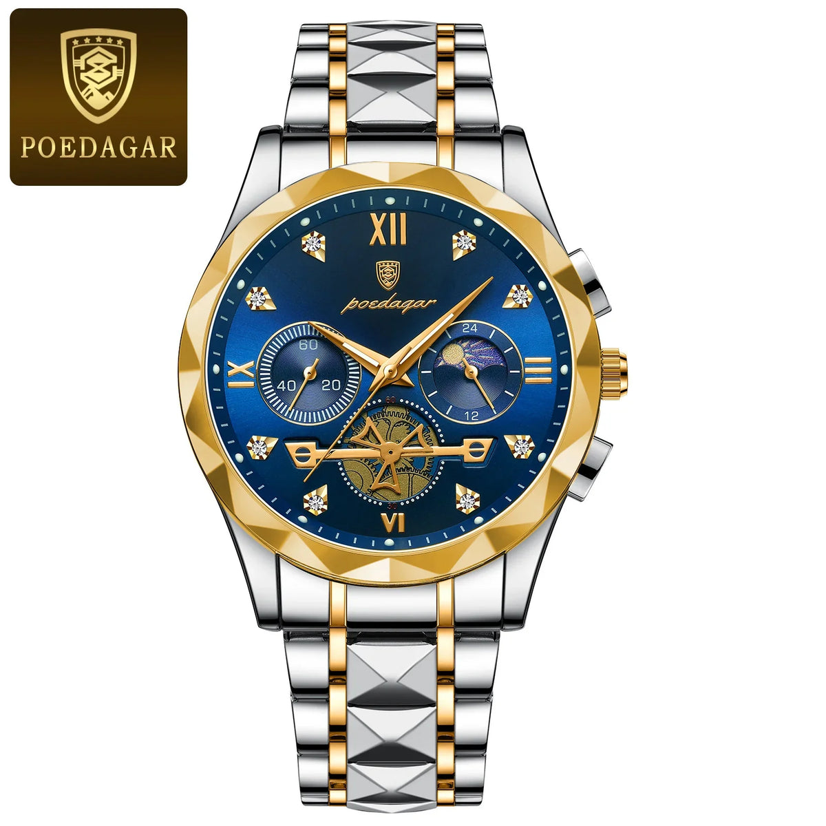 Original Fashion Men Wristwatch Stainless Steel Chronograph Man Watch Waterproof Luminous Military Men's Quartz Watches
