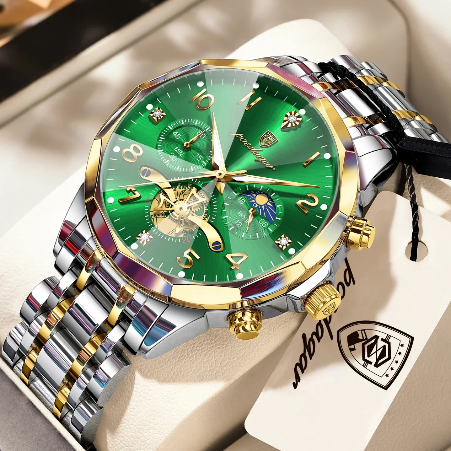 Luxury High Quality Man Wristwatch Chronograph Stainless Steel Quartz Men's Watches Waterproof Luminous Men Clock Reloj