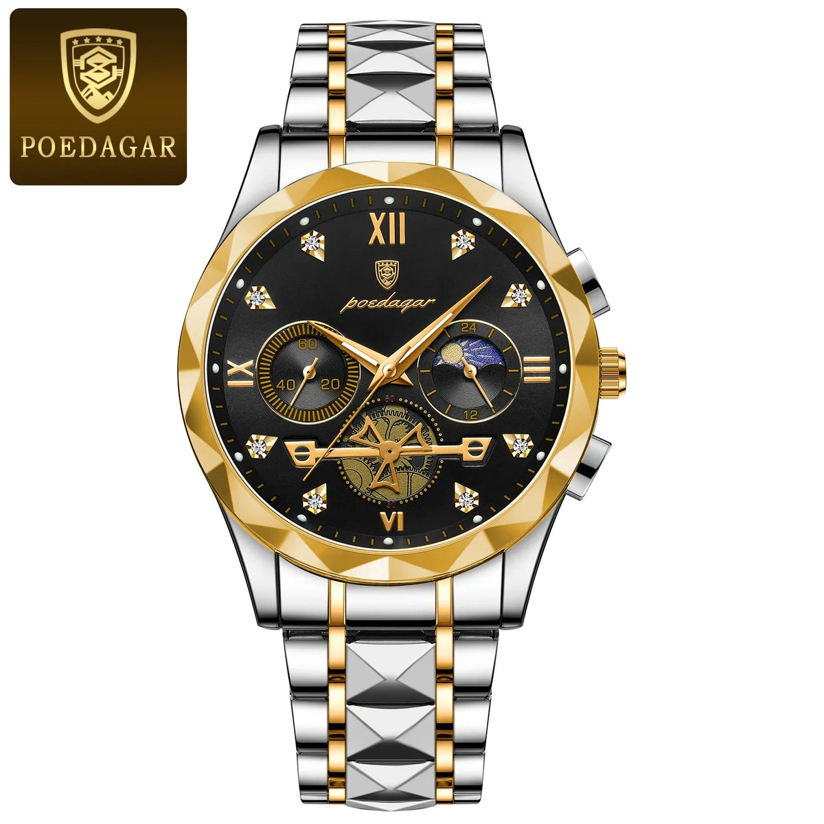 Original Fashion Men Wristwatch Stainless Steel Chronograph Man Watch Waterproof Luminous Military Men's Quartz Watches