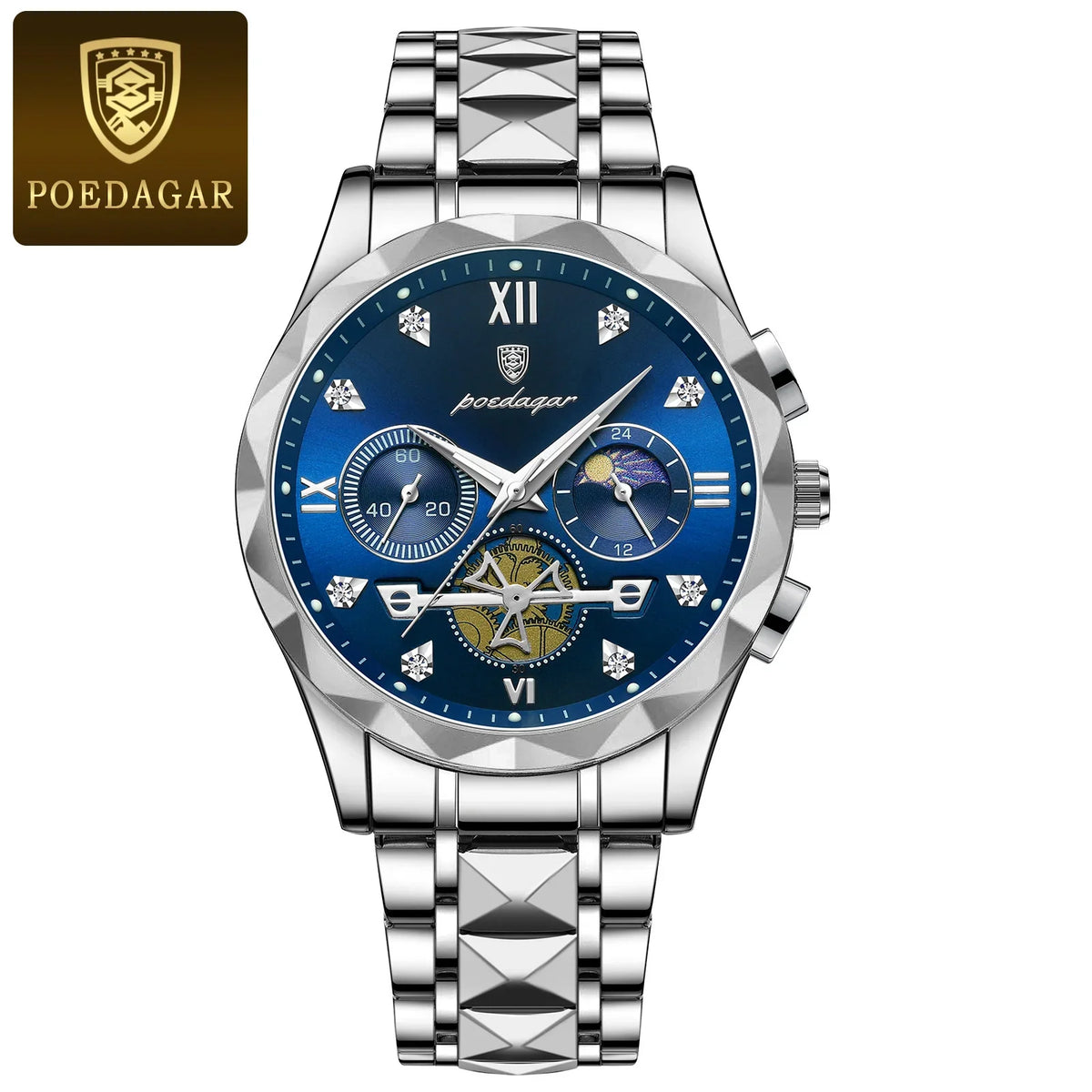 Original Fashion Men Wristwatch Stainless Steel Chronograph Man Watch Waterproof Luminous Military Men's Quartz Watches