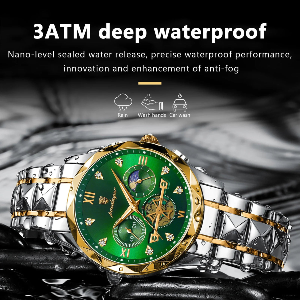 Original Fashion Men Wristwatch Stainless Steel Chronograph Man Watch Waterproof Luminous Military Men's Quartz Watches