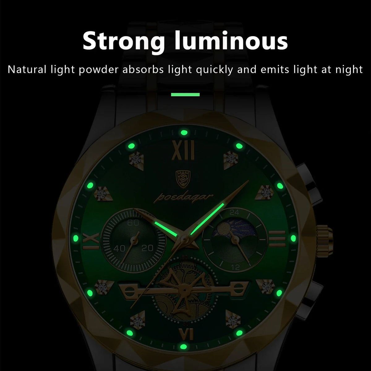 Original Fashion Men Wristwatch Stainless Steel Chronograph Man Watch Waterproof Luminous Military Men's Quartz Watches