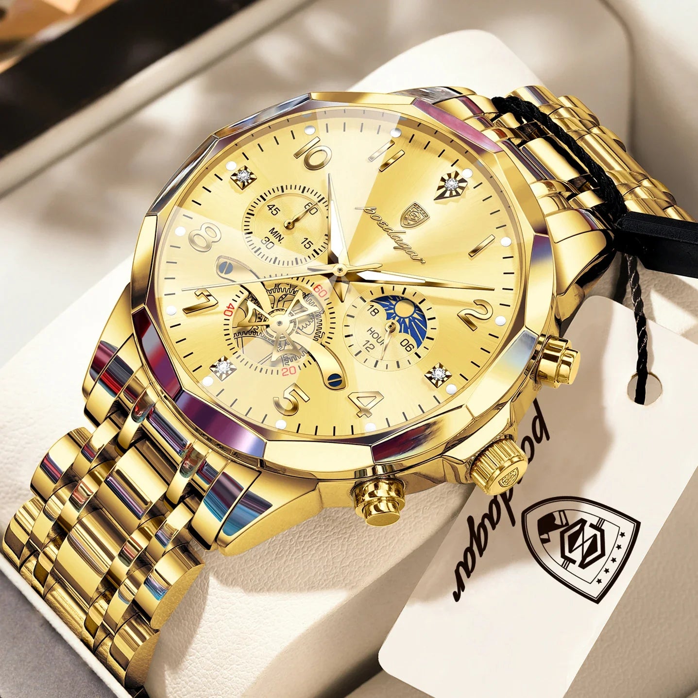 Luxury High Quality Man Wristwatch Chronograph Stainless Steel Quartz Men's Watches Waterproof Luminous Men Clock Reloj