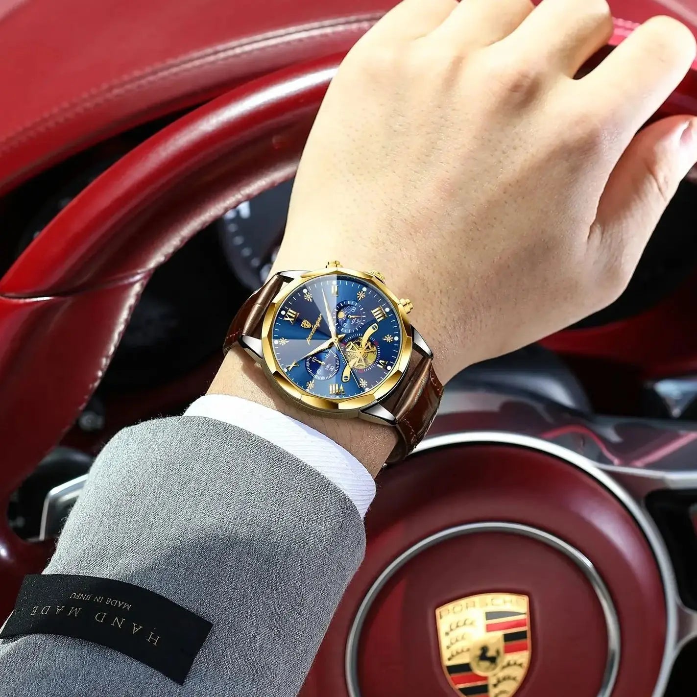 Luxury Brand Men Watch Waterproof Luminous Chronograph Leather Man Watches Fashion Sports Quartz Men's Wristwatch Reloj