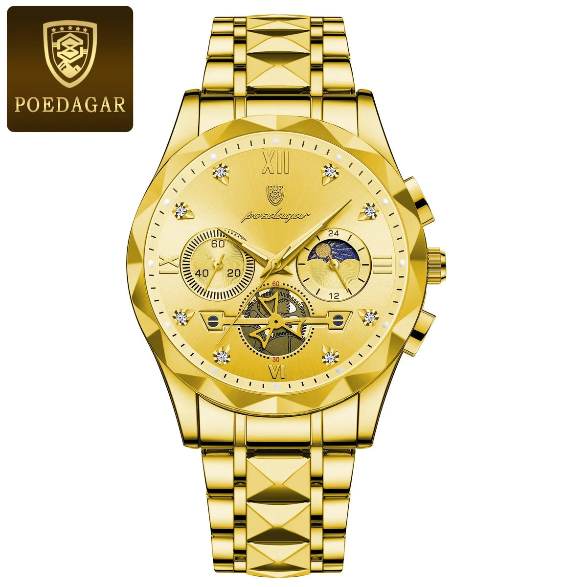 Original Fashion Men Wristwatch Stainless Steel Chronograph Man Watch Waterproof Luminous Military Men's Quartz Watches