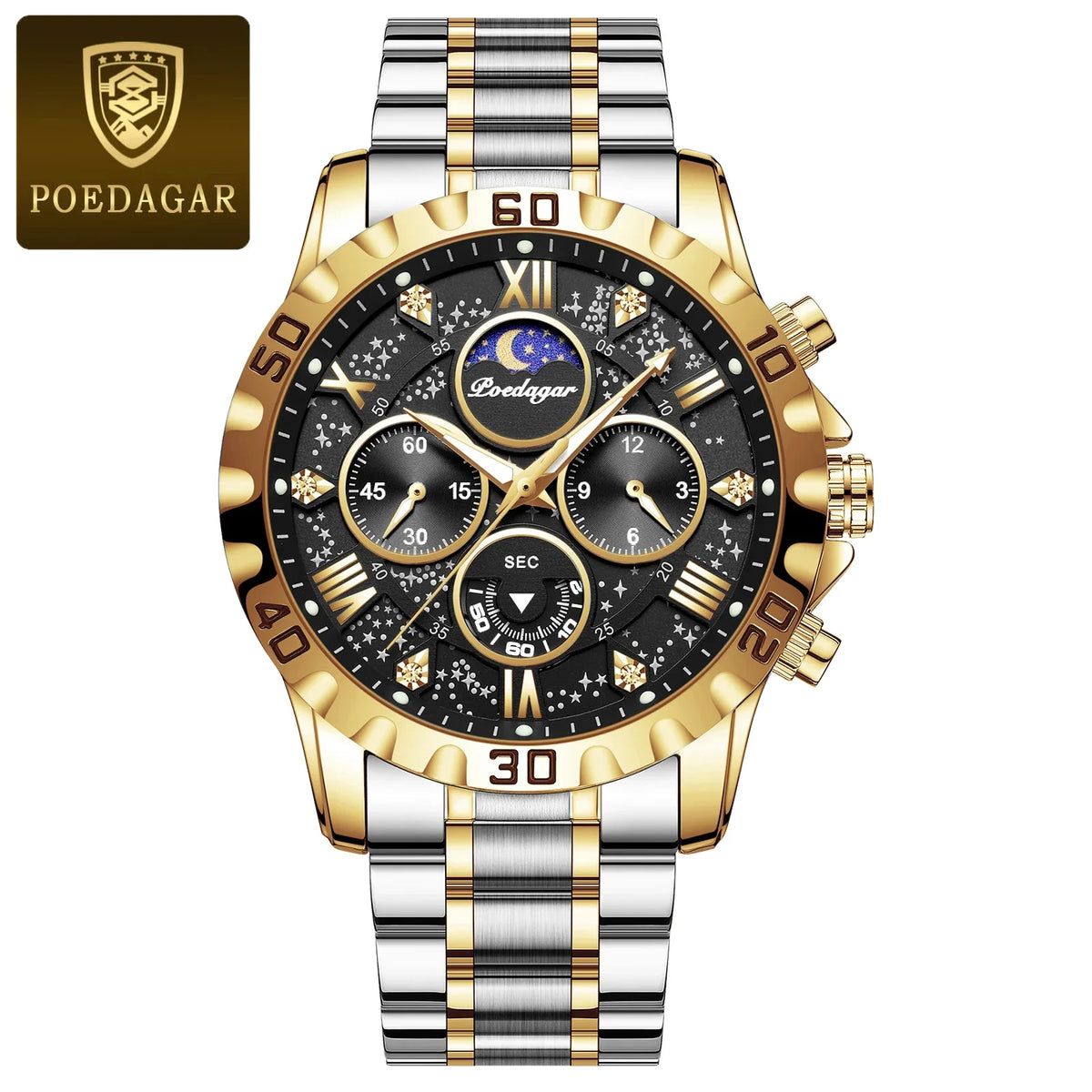 Top Luxury Man Wristwatch Waterproof Luminous Chronograph Men's Quartz Watch Stainless Steel Casual Sports Men Watches