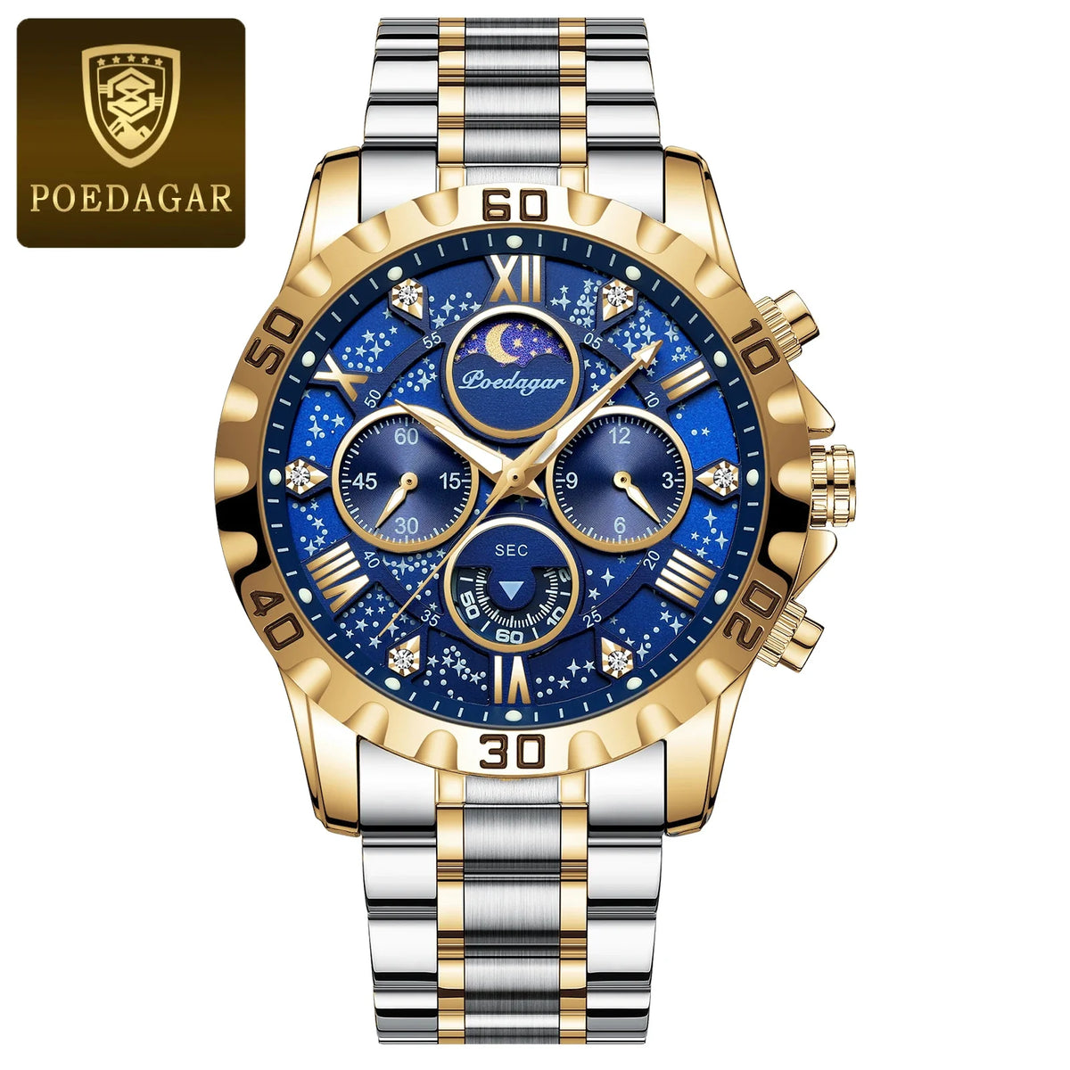Top Luxury Man Wristwatch Waterproof Luminous Chronograph Men's Quartz Watch Stainless Steel Casual Sports Men Watches